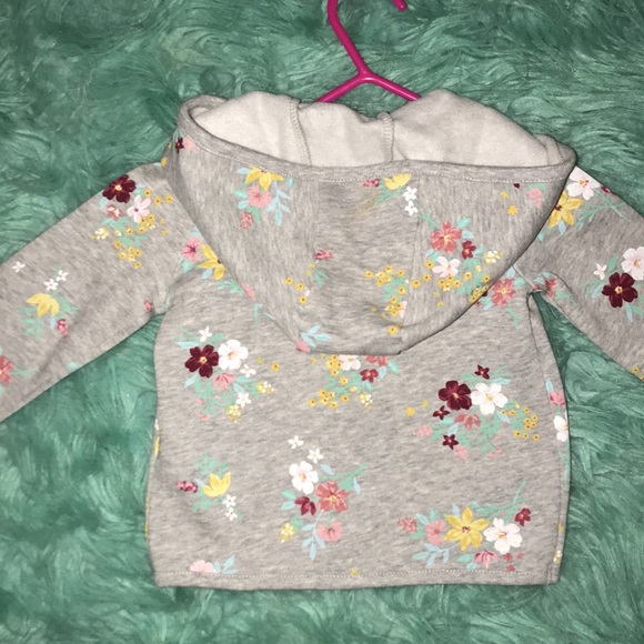 NWOT | Carter’s | 12 M | Flower print, gray jacket - Picture 6 of 7